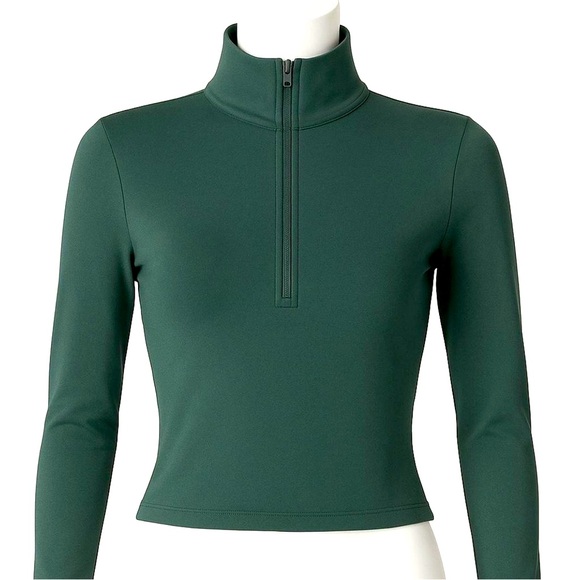 NWT ALO Yoga Softsculpt Precision 1/4 Zip Long Sleeve (Clover Green) Size XS - Picture 1 of 7
